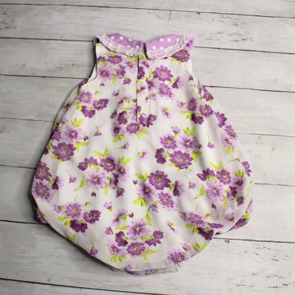 Baby Essentials Girl's Summer Bubble Romper Size 12 Months Floral - Picture 5 of 5